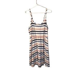 Faded Glory White & Multicolor Striped Sundress - Size XL (16-18)